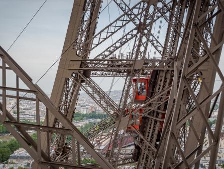 Photo structure and elevator Eiffel Tower