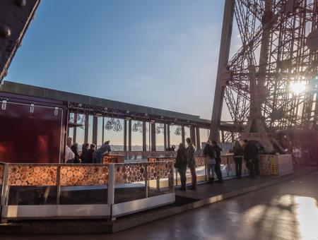 Ice rink on first floor of the Eiffel Tower