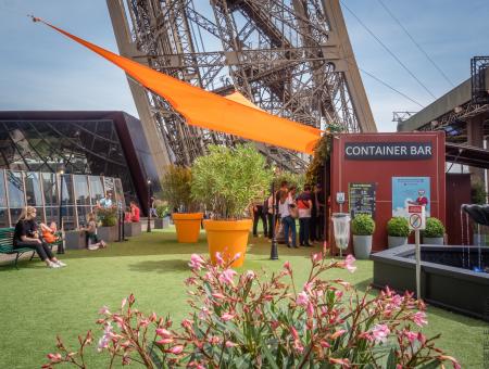 Rooftop garden on the 1st floor of the Eiffel Tower