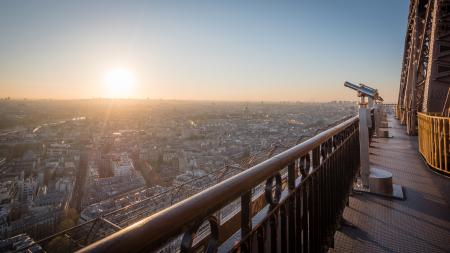 Sunrise from the 2nd floor of the Eiffel Tower 