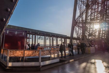 Ice rink on first floor of the Eiffel Tower